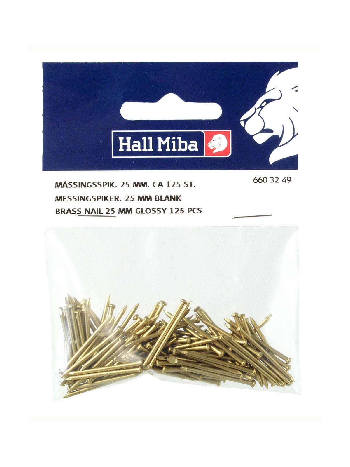 Hall Miba Brass nail 25mm 125-p Hall Miba Brass nail 25mm 125-p